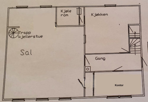 Hovedhus plantegning første etasje